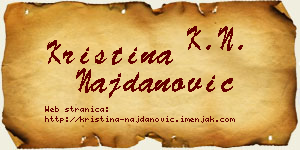Kristina Najdanović vizit kartica